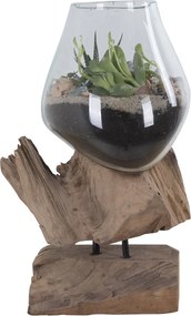 Picătură de apă San Marino decor de masă, lemn de tec/vidră, 25 cm