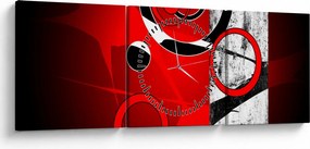 Tablou cu abstracție (cu ceas) (90x30 cm)