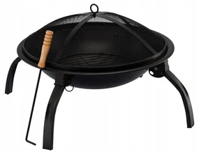 Șemineu de grădină cu capac negru , diametru 56 x39,5 cm