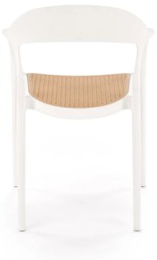 Scaun plastic K530 alb/natur