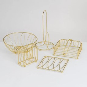 Suport vertical pentru prosoape de bucătărie din hârtie auriu din metal ø 16 cm – Casa Selección