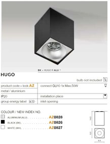 Spot aplicat tavan/plafon stil modern Hugo Aluminiu