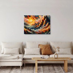 Tablou pe sticlă - Munte acoperit de soare (70x50 cm)