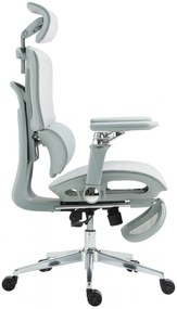 RESIGILAT- METACHAIR DORO Scaun ergonomic, cotiere 6D, suport lombar dinamic, spătar reglabil înălțime, tetieră 2D, suport picioare, mecanism multifunctional inclinare/blocare, pivotant, Mesh, Gri