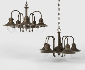 Candelabru design italian din alama si sticla Al Mare