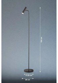 Lampadar negru LED cu intensitate reglabilă (înălțime 154 cm) Stina – Fischer &amp; Honsel