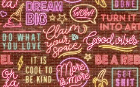 Fototapet, Neon Vibes, Brickwall, Rebel Walls