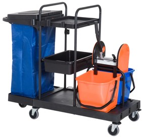 Carucior pentru Curatenie HOMCOM Capacitate 18L si Roti | Aosom Romania