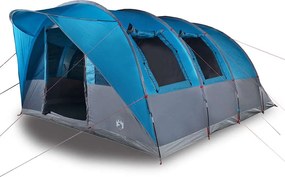 vidaXL Cort de camping pentru 5 persoane, albastru, impermeabil