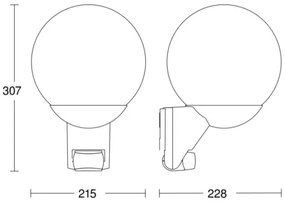 STEINEL 005917- Aplică perete exterior cu senzor L585S 1xE27/60W alb IP44