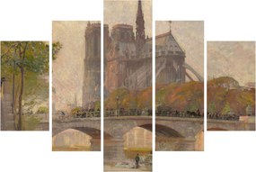 Tablou - Robert William Vonnoh, Notre Dame de Paris, reproducere (150x105 cm)