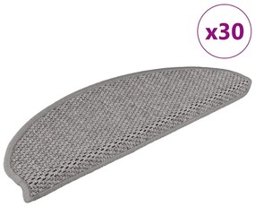 vidaXL Covorașe autoadezive scări, 30 buc., argintiu, 65x21x4cm, sisal