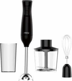 Blender, tocator si mixer 3in1 Rosberg R51112OSC, 400W, 0,7 L, 2 viteze, Tel, Negru