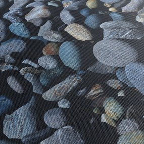 Tabloul cu pietre pe plajă (cu ceas) (90x30 cm)