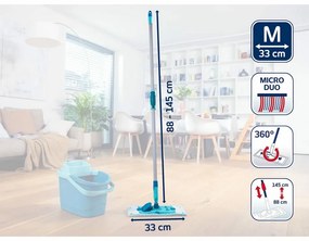 Mop Leifheit PowerClean M micro duo cu barătelescopică