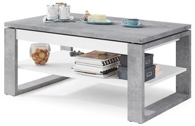 Măsuță de cafea cu blat rabatabil și raft NEA gri/alb