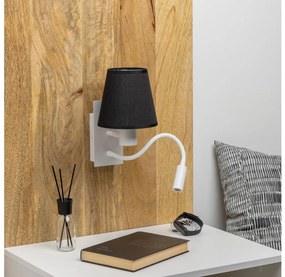 Lampă LED de perete Brilagi NUBILA 1xE27/25W/230V + LED/3W alb/negru