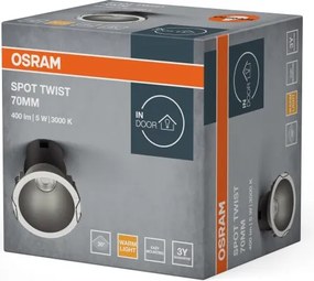 Osram - Spot încastrat LED SPOT TWIST, 5 W, 230 V, Ø 7 cm, alb/argintiu