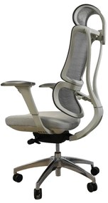 Ergodynamic Star Plus - Light Grey - Scaun de birou 4D, sezut translatie, suport lombar ajustabil 7 cm