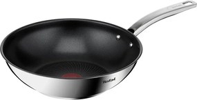 Tigaie tip wok cu suprafață antiaderentă din oțel inoxidabil ø 28 cm Intuition B8171944 – Tefal