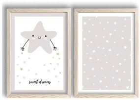 Tablouri pentru copii 2 buc. 38x53 cm Sweet Dreams - Wallity