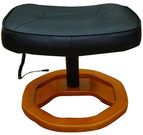 60277 vidaXL Fotoliu de masaj cu taburet, negru, piele ecologică
