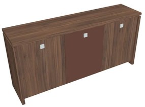 Dulap mic Verno 188 x 46 x 90 cm, uși combinate, nuc / maro