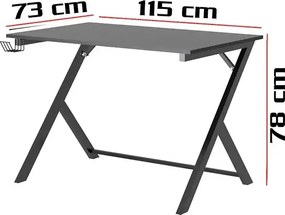 Birou calculator cadru metalic Nadia Homs, negru