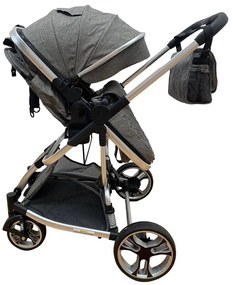 Carucior 2 in 1 transformabil in mod sport, 0-36 luni, Gri - CPC-16-gri