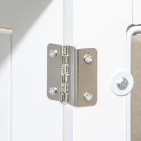 PawHut Cușcă pentru câine 2 în 1 masă de suport cu 2 uși cu sistem de siguranță - dim. 76L x 54.5l x 56H cm - Metal și MDF | Aosom Romania