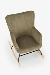 Fotoliu tip balansoar Belmiro velvet olive H92 cm
