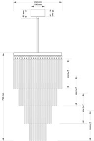 Lustra design LUX diametru 45cm din alama decorata cu sticla Filago