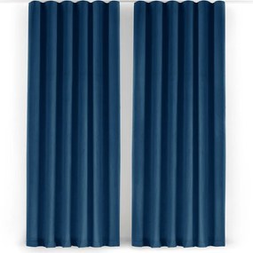 Draperie albastră dimout (semi-opacă) din catifea 140x270 cm Velto – Filumi