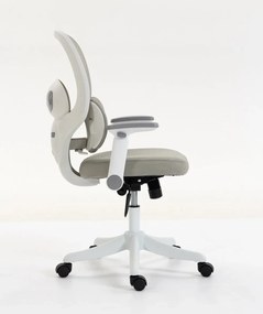 LUMBARIS 871– Scaun Ergonomic cu Suport Lombar Triplu Ajustabil, Cotiere Reglabile, Spătar Mesh, Înclinare 90°–135°, Gri/Alb