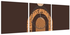 Tablou - Arce portocalii N⁰3 (cu ceas) (90x30 cm)