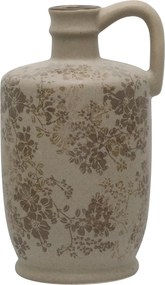 Carafa din ceramica, cu motive florale, D13cm, Melun