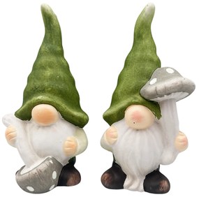 Set 2 Pitici decorativi CUDDLES, Verde  Alb, 18cm