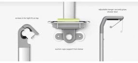 Simplehuman Suport reglabil pentru ușa de duș curafturi