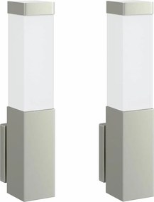 vidaXL Lumină de perete pentru exterior 2 pcs Argintiu