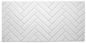 Panou decorativ, PVC, model zig-zag 3D, alb, 96x48.5cm