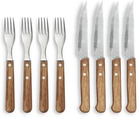 Set de tacâmuri pentru friptură argintiu/în culoare naturală din oțel inoxidabil 8 buc. – Holm