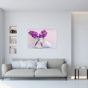 Tablou cu flori violete (90x60 cm)