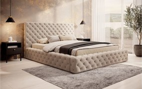 Pat lemn masiv Principe Tapitat Stofa Lada de Depozitare Personalizabil - 180x200, Sola 18