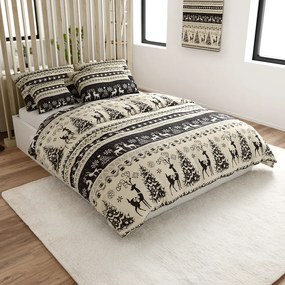 Lenjerie cocolino WINTER DEER gri Dimensiune lenjerie de pat: 2 buc 70 x 90 cm | 200 x 220 cm