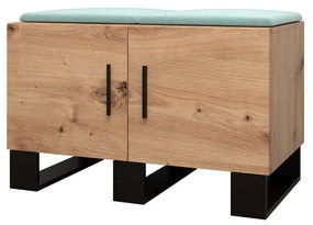 Set mobilier pentru hol Amanda 14 (Stejar artisan + verde). 1085976