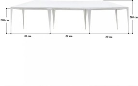 RESIGILAT- Cort evenimente, cu pereti detasabili, 6 ferestre, 2 usi, cadru metalic, 3x9 m, PE, Alb,