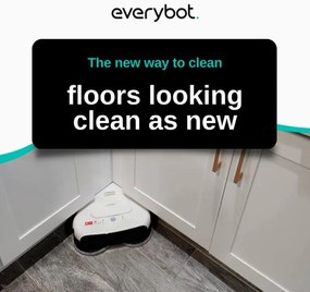 Robot curatare podele Everybot TS300, 27W, 300 ml, Umeda/uscata, Autonomie pana la 200 min, 6 moduri, Senzor anti-cadere/coliziune, Alb