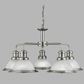 Lustra suspendata design clasic Bistro 5L argintiu satin 1595-5SS SRT