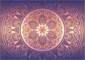 Tablou pe sticlă - Mandala pe gradient violet (70x50 cm)