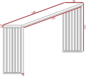 Masa bucatarie ,tip bar, lemn.seria wood A-620,pin natur-negru,140x40x103cm, 30141